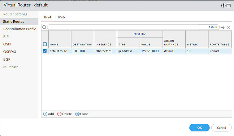 Screenshot of Palo Alto, Basic Settings 3